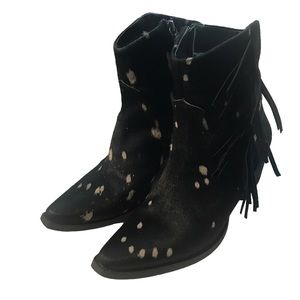 Cowgirl Cowboy Dingo Black Booties Size 8.5 M Woman  Codes # 4/21 WAN PO 3668